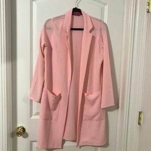 Boohoo pink duster coat